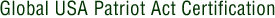 Global USA Patriot Act Certification