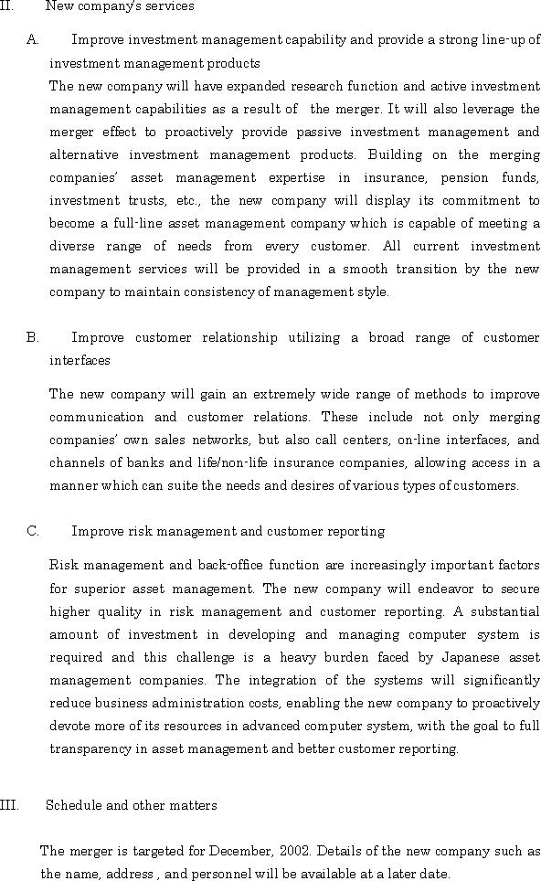 Merger of Asset Management Subsidiaries(2/3)
