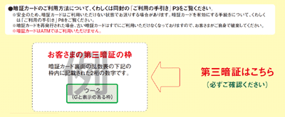 三井住友銀行 暗証番号 暗証カード 第三暗証 の入力方法