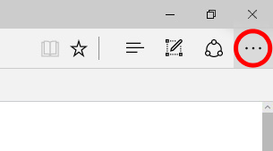 Microsoft Edgeを起動し、「…」をクリックします。