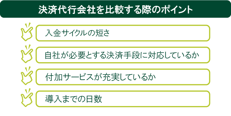 決済代行会社を比較する際のポイント