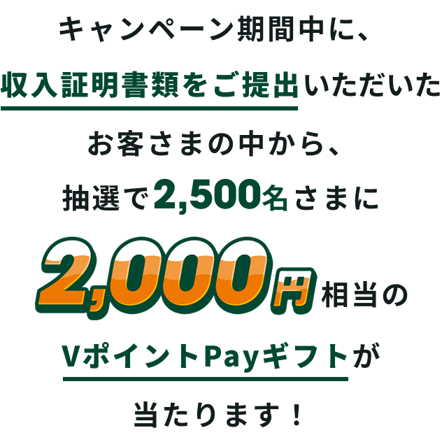 �L�����y�[�����Ԓ��ɁA�����ؖ����ނ�����o�������������q���܂̒�����A���I��2,500�����܂�2,000�~������V�|�C���gPay�M�t�g��������܂��I