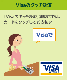 Visa タッチ決済 「Visa タッチ決済」加盟店では、カードをタッチしてお支払い 「Visaで」