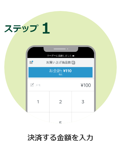ステップ1 決済する金額を入力