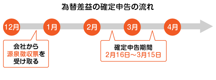 為替差益の確定申告の流れ