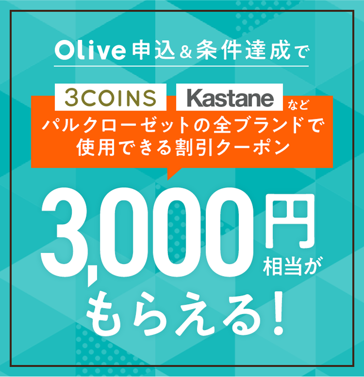 Olive\B3COINS KastaneȂǃpN[[bg̑SuhŎgpł銄N[|3,000~炦!