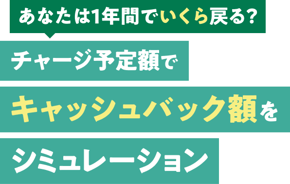 ���Ȃ���1�N�Ԃł�����߂�H�`���[�W�\��z�ŃL���b�V���o�b�N�z���V�~�����[�V����