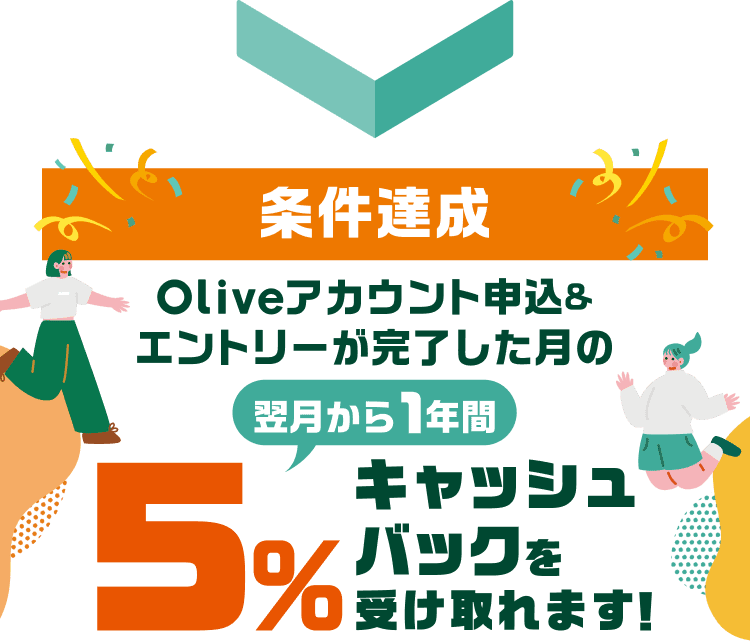 �����B�� Olive�A�J�E���g�\�����G���g���[�������������̗�������1�N��5���L���b�V���o�b�N���󂯎��܂��I