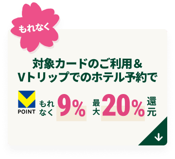 �ΏۃJ�[�h�̂����p��V�g���b�v�ł̃z�e���\���VPOINT����Ȃ�9% �ő�20���Ҍ�