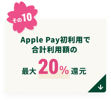 Apple Pay�����p�ō��v���p�z�̍ő�20%�Ҍ�