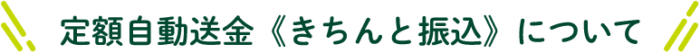 定額自動送金<きちんと振込>について