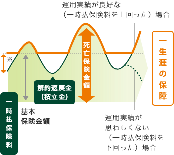 変額終身保険(円建/外資建)のイメージ図