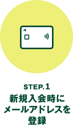 STEP.1 �V�K����Ƀ��[���A�h���X��o�^