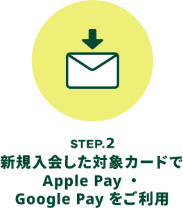 STEP.2 新規入会した対象カードで Apple Pay ・ Google Pay をご利用