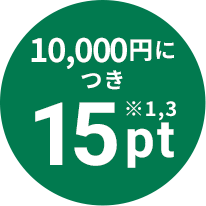 10,000円につき15pt ※1,3