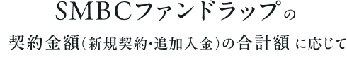 SMBCファンドラップの契約金額(新規契約・追加入金)の合計額に応じて