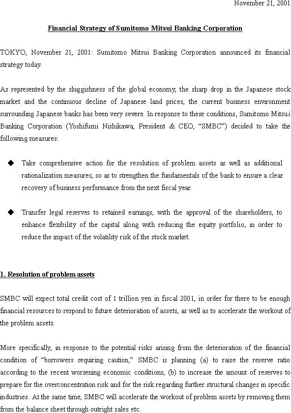 Financial Strategy of Sumitomo Mitsui Banking Corporation(1/4)