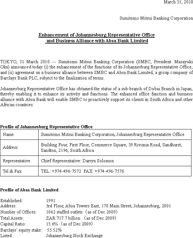 News Release Sumitomo Mitsui Banking Corporation