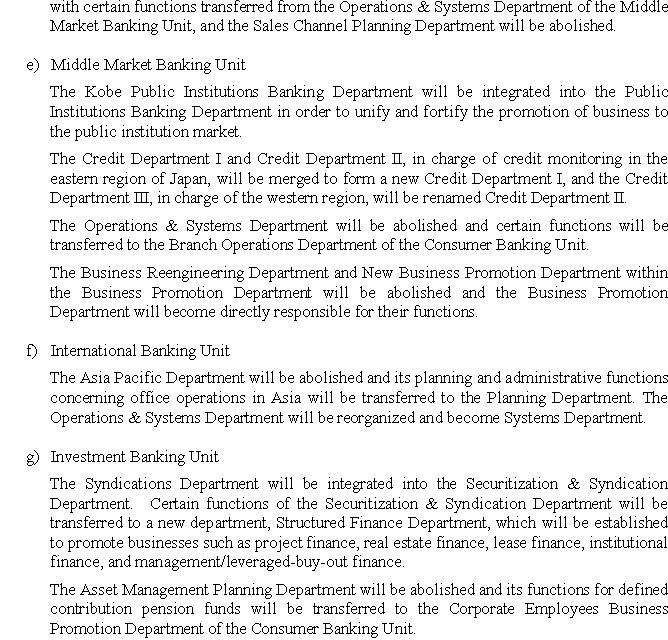 Organizational Structure of Sumitomo Mitsui Financial Group and Organizational Revision of Sumitomo Mitsui Banking Corporation's Head Office(3/3)