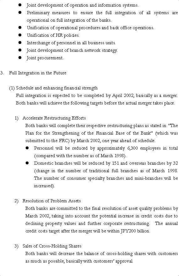 Strategic Alliance Between Sakura Bank and Sumitomo Bank (4/6) 