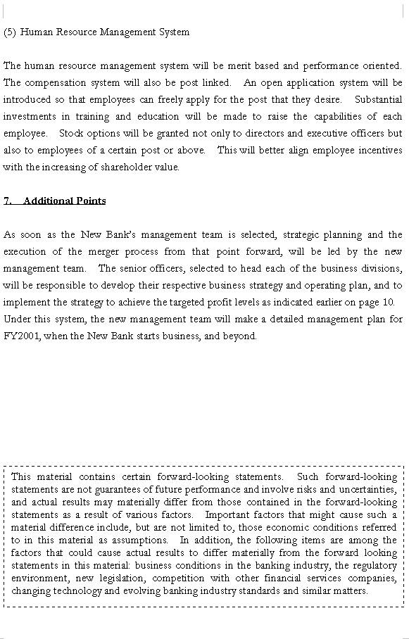 Merger Agreement between Sakura Bank and Sumitomo Bank  (2) (5/6) 
