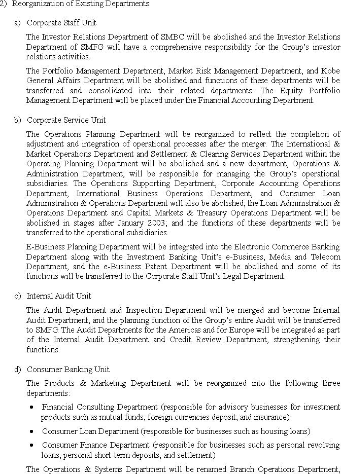 Organizational Structure of Sumitomo Mitsui Financial Group and Organizational Revision of Sumitomo Mitsui Banking Corporation's Head Office(2/3)